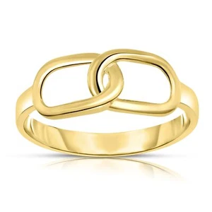 Floreo 10k Yellow Gold Interlocked Link Women's Ring - Picture 1 of 5