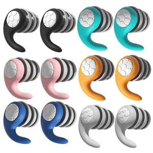 1Pair Silicone Ear Plugs Waterproof For Sleeping Noise Cancelling Comfortable - Picture 1 of 18