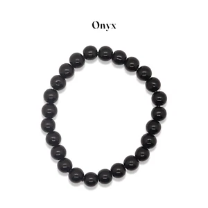 Onyx Armband Edelstein Kugel 8 mm Powerarmband Heilstein Perlenarmband - Bild 1 von 6