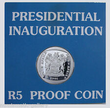 SOUTH AFRICA 5 Rand 1994 Proof MANDELA Presidential Inauguration in Case