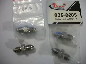 FMR TITAN STAINLESS STEEL ADAPTER FITTING -3 AN X 10MM, GM METRIC CALIPER 4 PACK - Picture 1 of 2