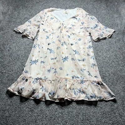 Vestido Entro Floral Mixto Volantes Talla Mediana Lino Foto 1 de 4