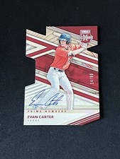 2020 Panini Elite Extra Edition EVAN CARTER Prime Numbers AUTO /90 #50 Rangers