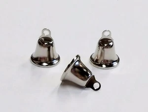 22MM - NICKEL-PLATED LIBERTY BELLS - SILVER - Bird Toy Parts - Choose Quantity - Picture 1 of 11