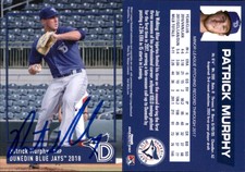 Patrick Murphy Signed 2018 Grandstand Dunedin Blue Jays #NNO Card Auto AU
