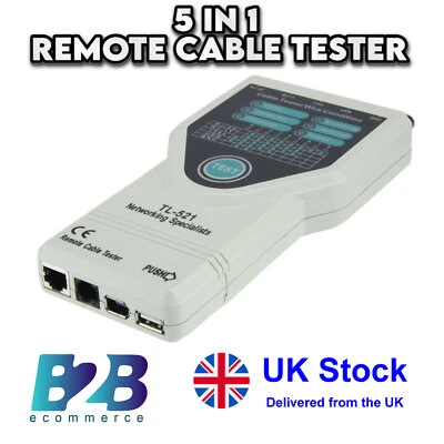 5 in 1 Cable Tester RJ45 RJ11 BNC USB Network Cable Tester Cable Finder Tracker - Image 1 of 4