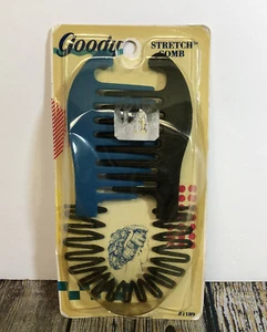 Vintage 80’s 1989 Goody Fashion Hair Stretch Comb Clip Turquoise Bl Plastic NOS - Picture 1 of 4