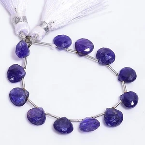 Natural Tanzanite Gemstone Heart Shape Faceted Beads 7X7X4 mm Strand 4" E-184 - Picture 1 of 1