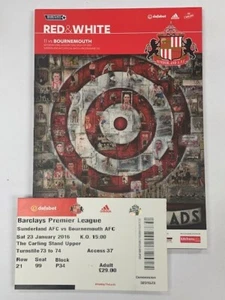 2015/16 SUNDERLAND V BOURNEMOUTH 23-01-2016 PREMIER LEAGUE & SPIELTICKET - Bild 1 von 1