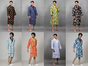 5PC Lote Hombre Bata Albornoz Algodón Suave Estampado Pijama Kimono - Imagen 1 de 24