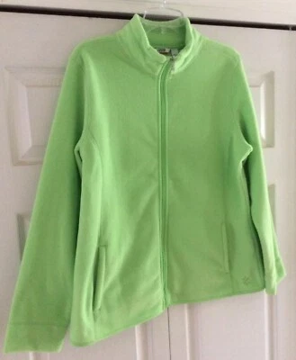 Women’s IZOD Full Zip Performance Fleece Golf Jacket-Melon Green-Size L-NWT - Image 1 of 4