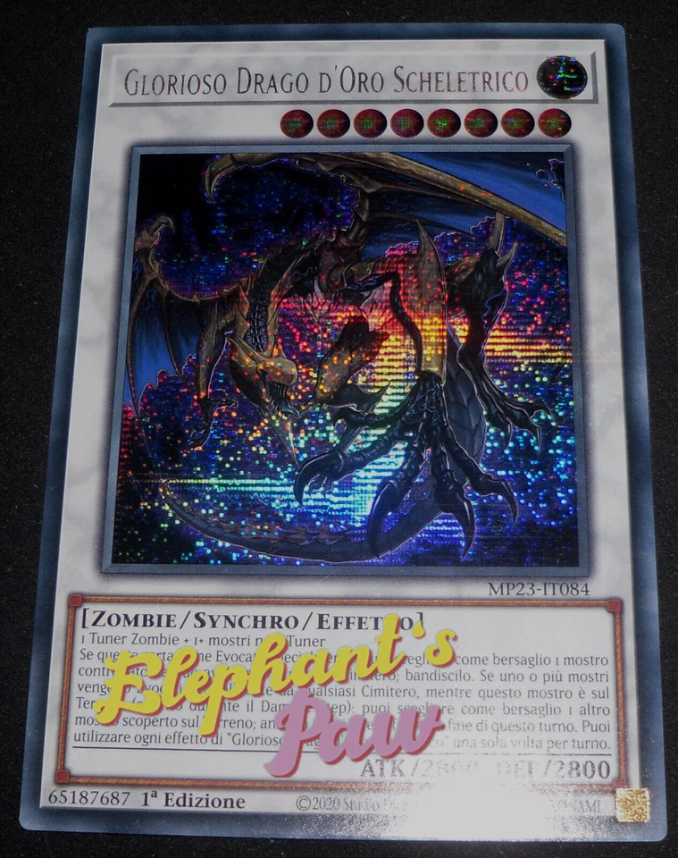 Yugioh - Glorioso Drago d'Oro Scheletrico RARA SEGRETA - MP23-IT084 1° Edizione - Immagine 1 di 1