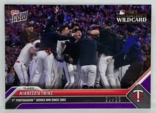2023 Topps Now #966 Minnesota Twins 1st Postseason Win PURPLE Parallel 22/25