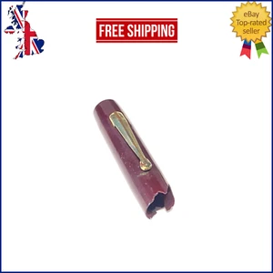 VINTAGE CHILTON WING FLOW FOUNTAIN PEN CAP IN BURGUNDY MADE IN USA 1930S - Picture 1 of 7
