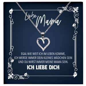 Mama Geschenk von Tochter Sterlingsilber Schmuck Muttertag Geburtstag Halskette - Bild 1 von 8