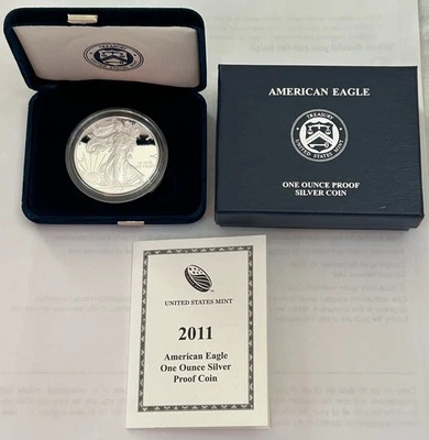 American Silver Eagle 2011 W PRUEBA 1 OZ 999 plata fina - moneda y caja y certificado de autenticidad Foto 1 de 4