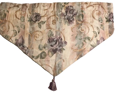 Croscill Chambord Cassis 2 piezas cenefa borla varilla bolsillo colores suaves casa de campo Foto 1 de 4