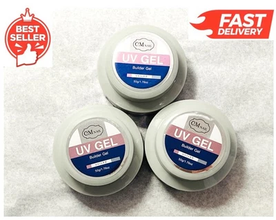 UV GEL / Builder Gel , Painless, No Hot . 3 Bottles : 1.72 Oz  X 3 . - Image 1 of 3