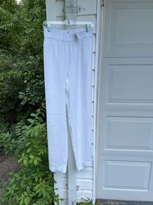 NWT Talbots Wardrobe Workhorse! White Linen Elastic Waist Pants Side Pockets 3X - Image 1 of 4