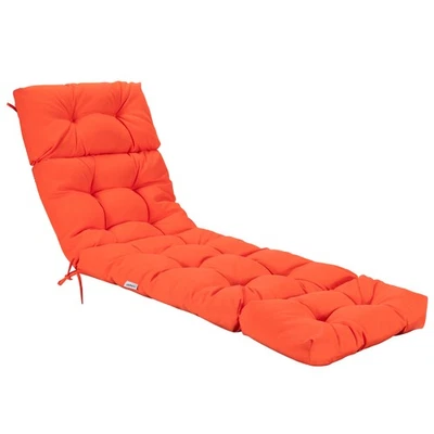 Costway 73" Lounge Chaise Cushion Padded Recliner Cushion Indoor Outdoor Orange - Image 1 of 4