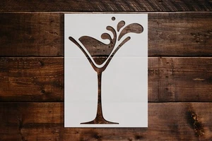 Martini Glass Stencil - Art and Wall Stencil - Picture 1 of 1
