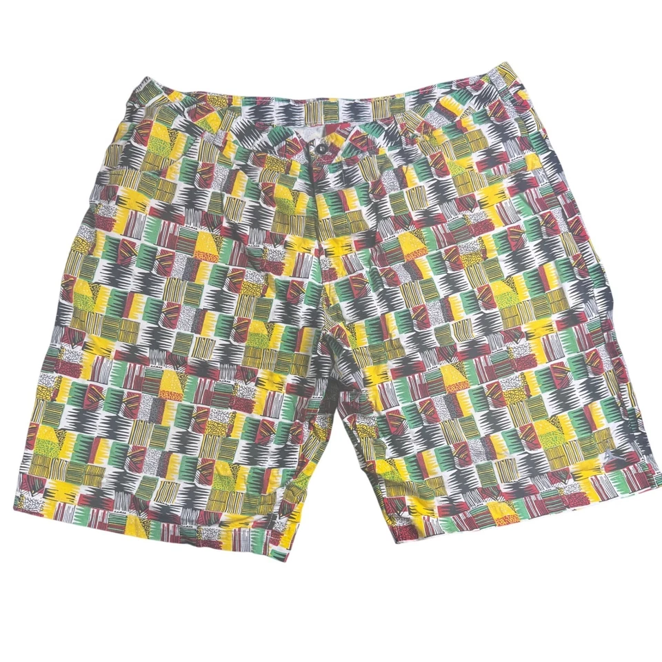 Shorts masculino Nike Air Jordan BHM estampa Kente 42 multicolorido gráfico raro tribal - Imagem 1 de 4