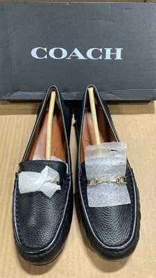 Мокасины женские Coach FG4581 размер 7,5 B Mavis шагреневая кожа черные  - Изображение 1 из 4