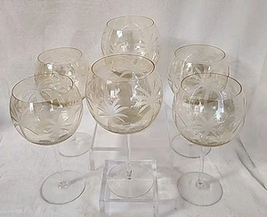 Lot de 6 verres à vin ballon palmier colonial britannique ambre Lennox - Photo 1 sur 24