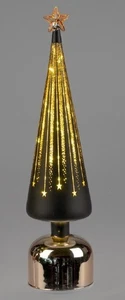 forma Árbol Decorativo Giratorio Negro-Dorado con Luz LED + Temporizador 38cm 8 13 48 0 - Imagen 1 de 1