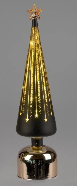 formano Deko-Baum drehend schwarz-gold mit LED-Licht + Timer 38cm 8 13 48 0 - Bild 1 von 1