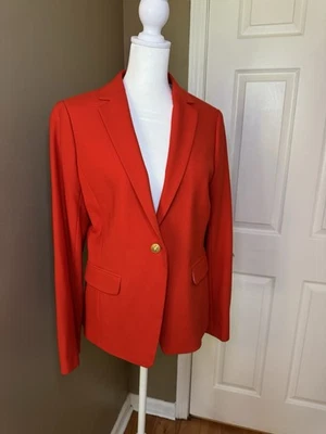 Blazer Brooks Brothers Rojo Vellón Talla 8 Naranja Lana Botones Dorados Bolsillos con Solapa Foto 1 de 4