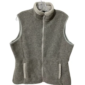 Eddie Bauer Womens Polartec Zip Up Sleeveles Vest Pockets SZ L Sporty Outdoor - Picture 1 of 7