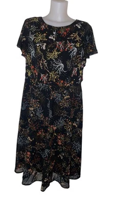 Vestido elegante de lujo ModCloth talla 1X negro floral caprichoso grunge para mujer Foto 1 de 4