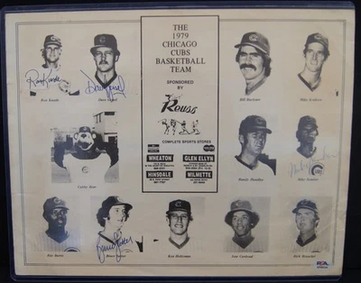 1979 CHICAGO CUBS Multi Signed Poster 11x14 BRUCE SUTTER & 3 More PSA/DNA - Image 1 of 4