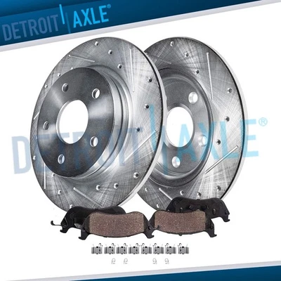 Rear Drilled Rotors Brake Pad for 2014 2015 Lexus RX350 RX450h Sienna Highlander - Image 1 of 4