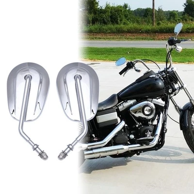 Chrome Motorcycle Mirrors Rearview For Harley Breakout Sportster Dyna Softail US - Image 1 of 4