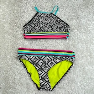 Juego de natación de 2 piezas Title Nine cuello alto y parte inferior de bikini pequeño para mujer - Imagen 1 de 8