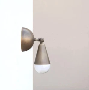 Flush mount Light Minimalistic Sconce Italian Brass Glass Globe Orb Ceiling Lamp - Picture 1 of 5