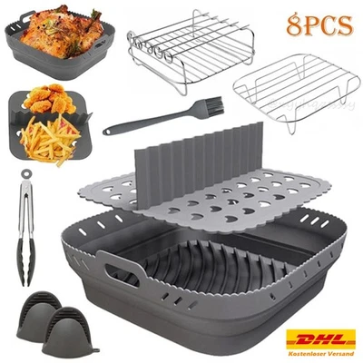 8x Silikonform 21x21x8cm für Ninja Speedi ON400UK、Heißluftfritteuse Backform - Bild 1 von 4