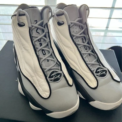 Air Jordan Pro Strong BG Basketball Shoes Youth 6.5Y Wolf Grey Black White  - Image 1 of 4