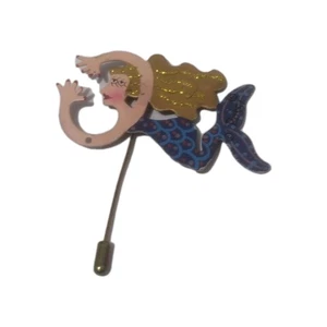 FANCIFUL FLIGHTS KAREN ROSSI LAPEL PIN "MERMAID"  - Picture 1 of 3