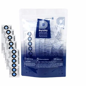 5 gram X 50 PK "Dry & Dry" Premium Silica Gel Packs - 5 Humidity Indicator Card - Picture 1 of 10