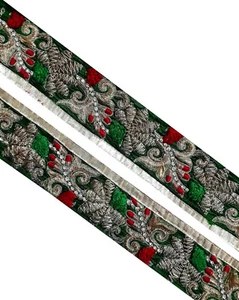 Vintage Indian Multi color Sari Border Hand Beaded Indian Craft Trim Lace Sew - Picture 1 of 9