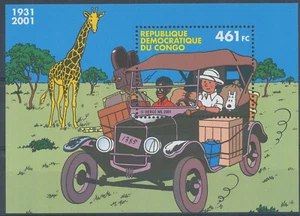 Congo 2001 Tintin In Congo : lot of 100 sheets VF MNH (the photo show only one) - Picture 1 of 1