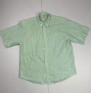 Ben Sherman Shirt 17 Green Cotton Button Up Short Sleeve Oxford - Picture 1 of 18