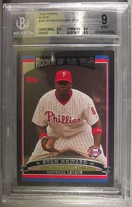 *06/55* 2006 Topps BLACK ROY Rookie of the Year #265 Ryan Howard BGS 9 - Picture 1 of 3