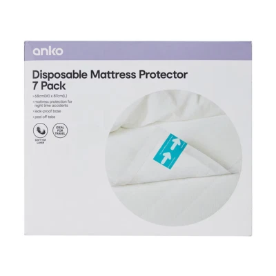 7 Pack Disposable Mattress Protectors . leak-proof base + Ideal for travel . - image 1 of 4