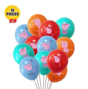 Peppa Pig 12 Latex Balloons Birthday Party Helium Air Decorations - Picture 1 of 1
