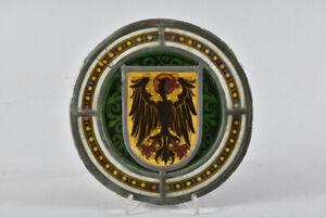 l17d05- Alte Bleiverglasung Wappen Adler