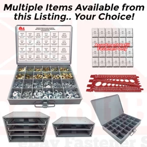 Inch & Metric Grade 8 Hex Nut Lock Washer Flat Washer Assortment OR Accessories - Picture 1 of 7